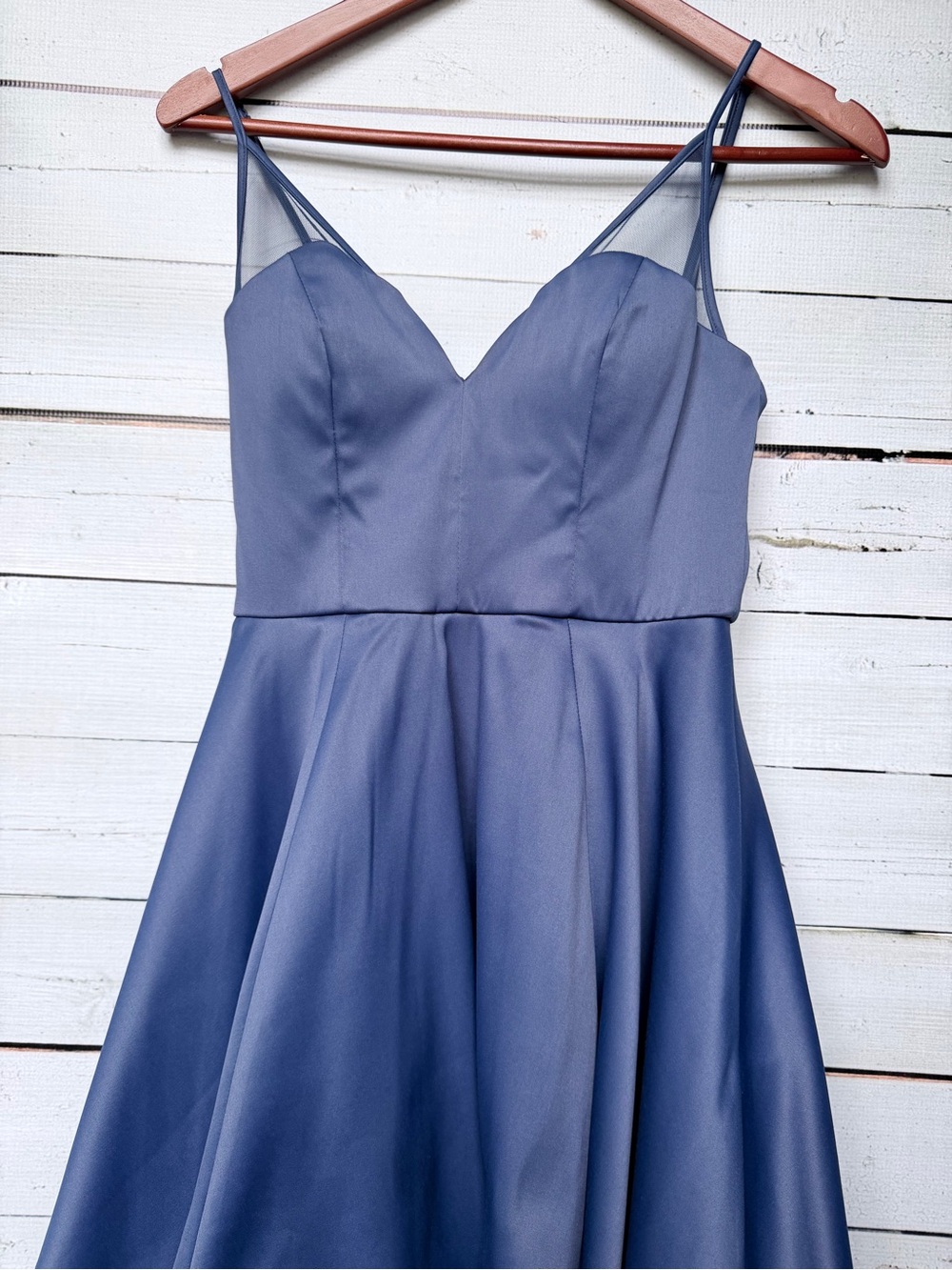 Sequin Hearts Dusty Blue A-Line Prom Dress